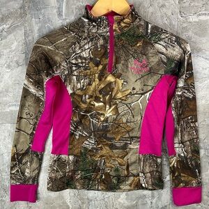 Realtree Pull Over Quarter Zip Lightweight Sweatshirt‎  Kids 10-12
